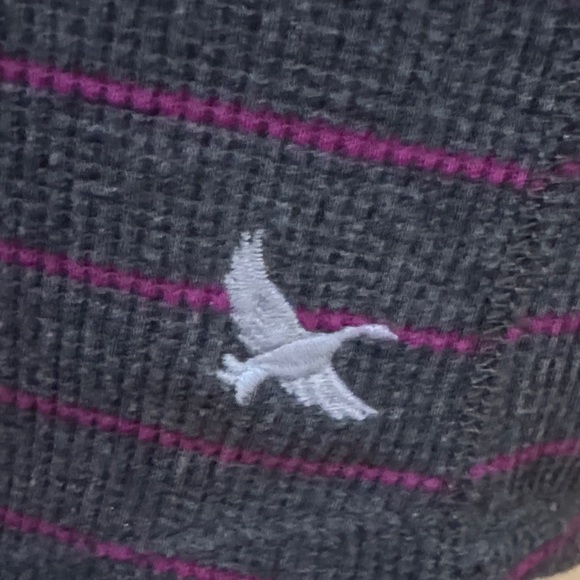 Eddie Bauer Charcoal and Magenta Striped Long Sleeve Tee - Picture 3 of 8